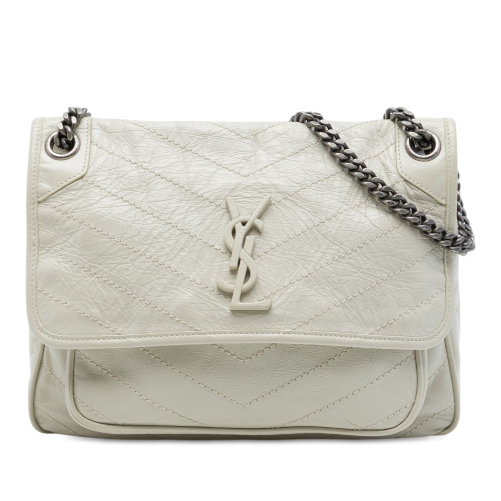 Pre-Loved Saint Laurent Medium Crinkled Calfskin Niki